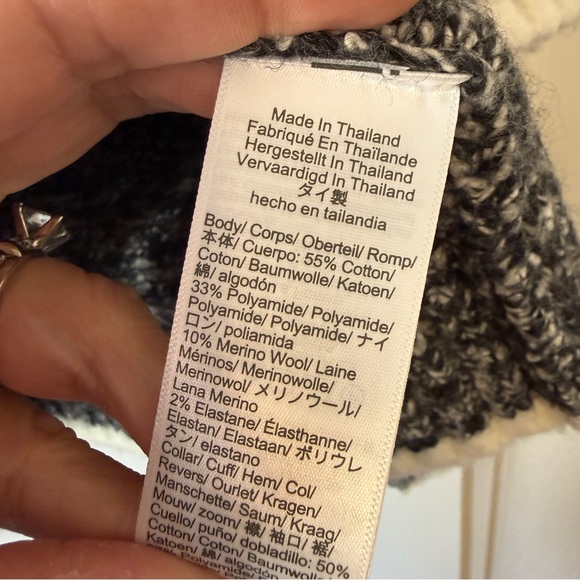 Madewell Women's Black and White Sweater Large NWT Cozy Soft - Picture 5 of 6